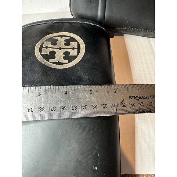 Tory Burch Authentic Logo Black Rainboots Size 8 - Picture 7 of 12